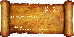 Hubert Kevin névjegykártya